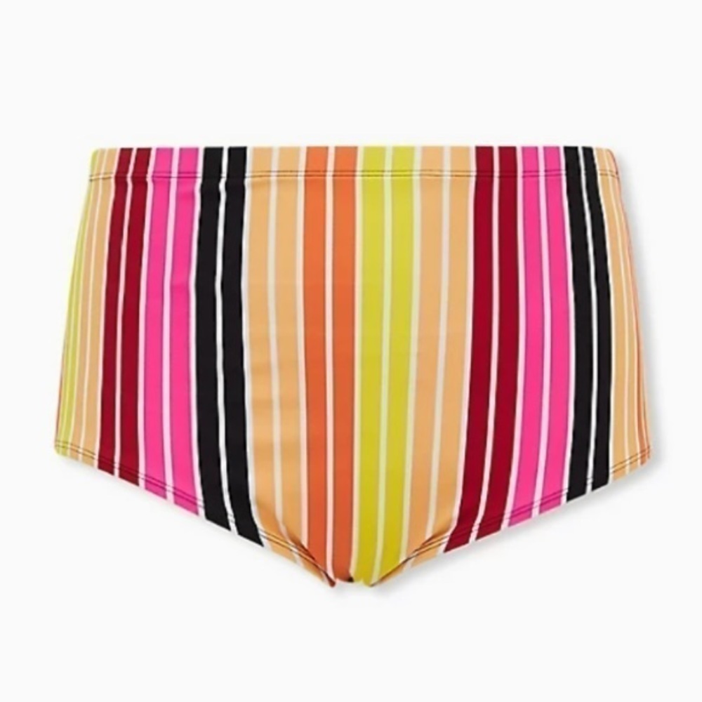 MULTI STRIPE HIGH WAIST SWIM BOTTOM🇺🇸